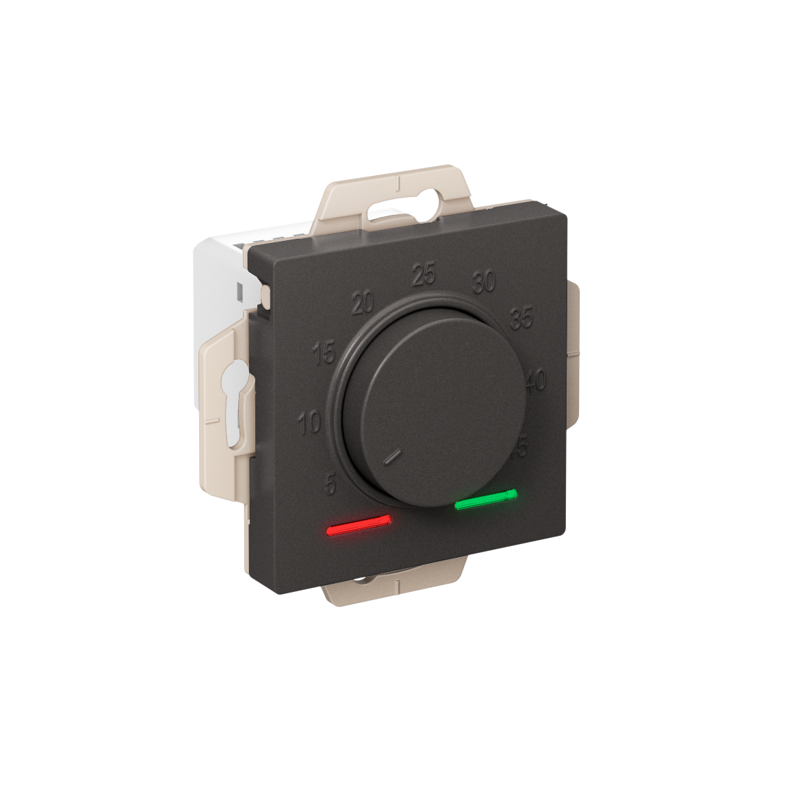 ATLASDESIGN ТЕРМОСТАТ электронный для теплого пола с датчиком, 10A, механизм, БАЗАЛЬТ