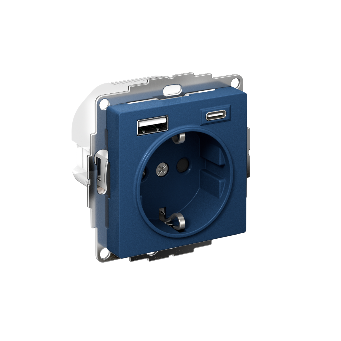 ATLASDESIGN РОЗЕТКА 16А c 2 USB A+C, 5В/2,4А/3,0А, 2х5В/1,5А, механизм, АКВАМАР