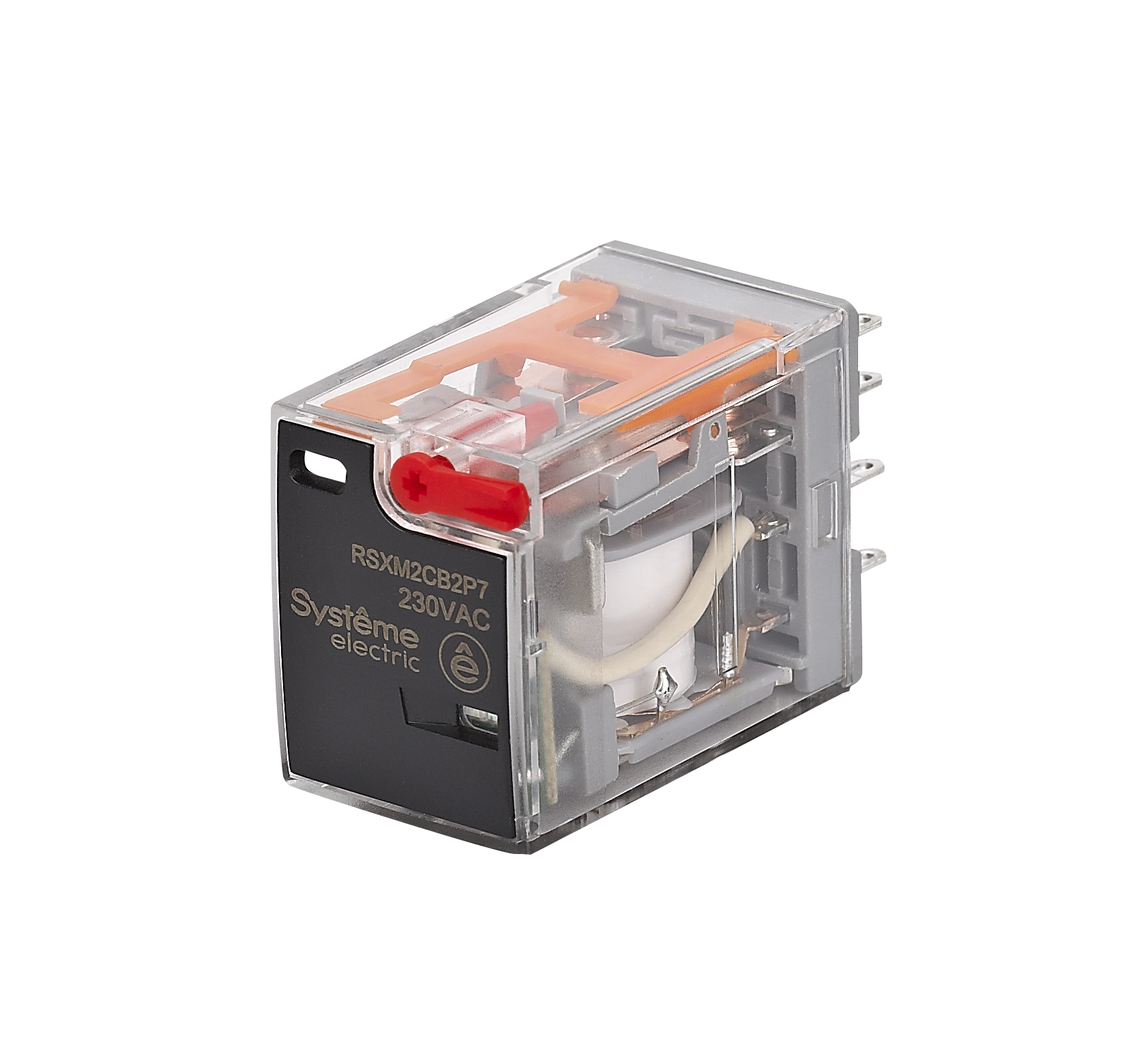 Реле 10A 2CO 230VAC тест кнопка LED