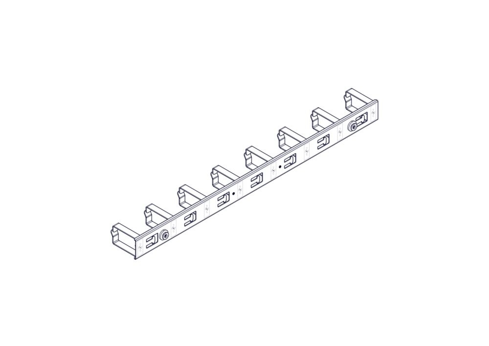 Вертикальный кабельный организатор Uniprom, 2x8 колец, черный