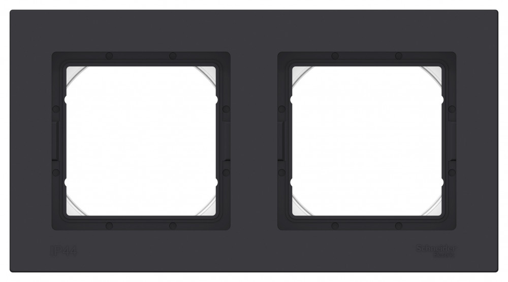 ATN441002 ATLASDESIGN AQUA 2-п. рамка IP44, карбон (5 шт)