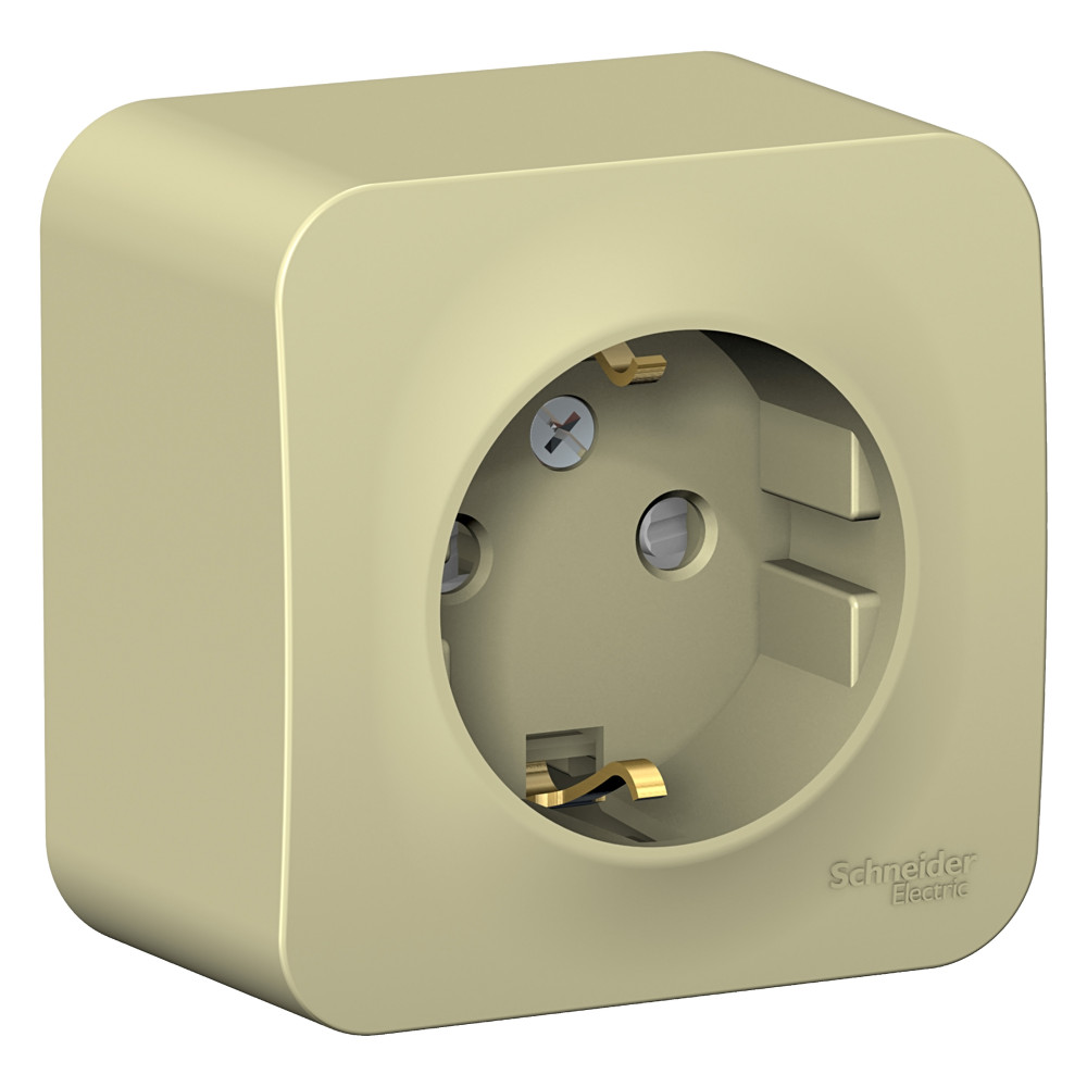BLANCA О/У РОЗЕТКА с заземлением со шторками, ИЗОЛ.ПЛ., 16А, 250В, БЕЖЕВЫЙ