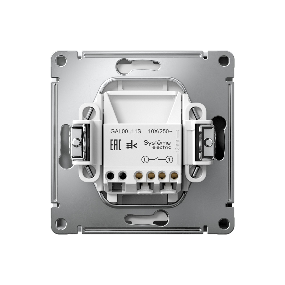 ARTGALLERY 1-клавишный ВЫКЛЮЧАТЕЛЬ, 10АХ, механизм, быстрозажим. клем., БЕЛЫЙ