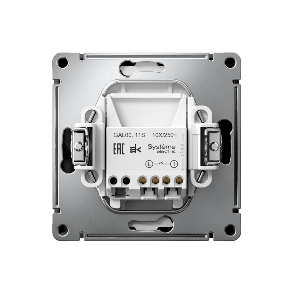 ARTGALLERY 1-клавишный ВЫКЛЮЧАТЕЛЬ, 10АХ, механизм, быстрозажим. клем., КАРБОН