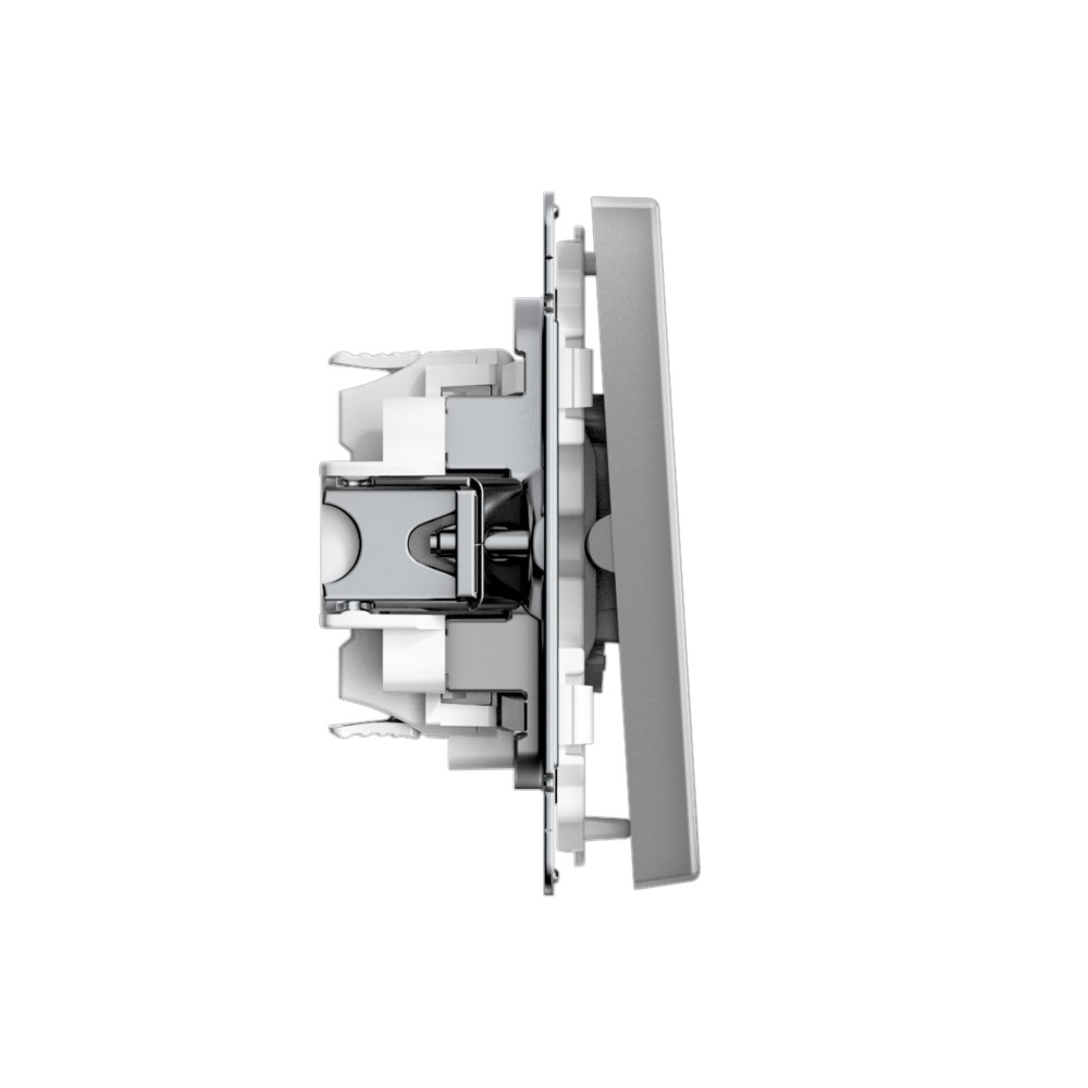 ARTGALLERY 2-клавишный ПЕРЕКЛЮЧАТЕЛЬ, 10АХ, механизм, быстрозажим. клем., СТАЛЬ