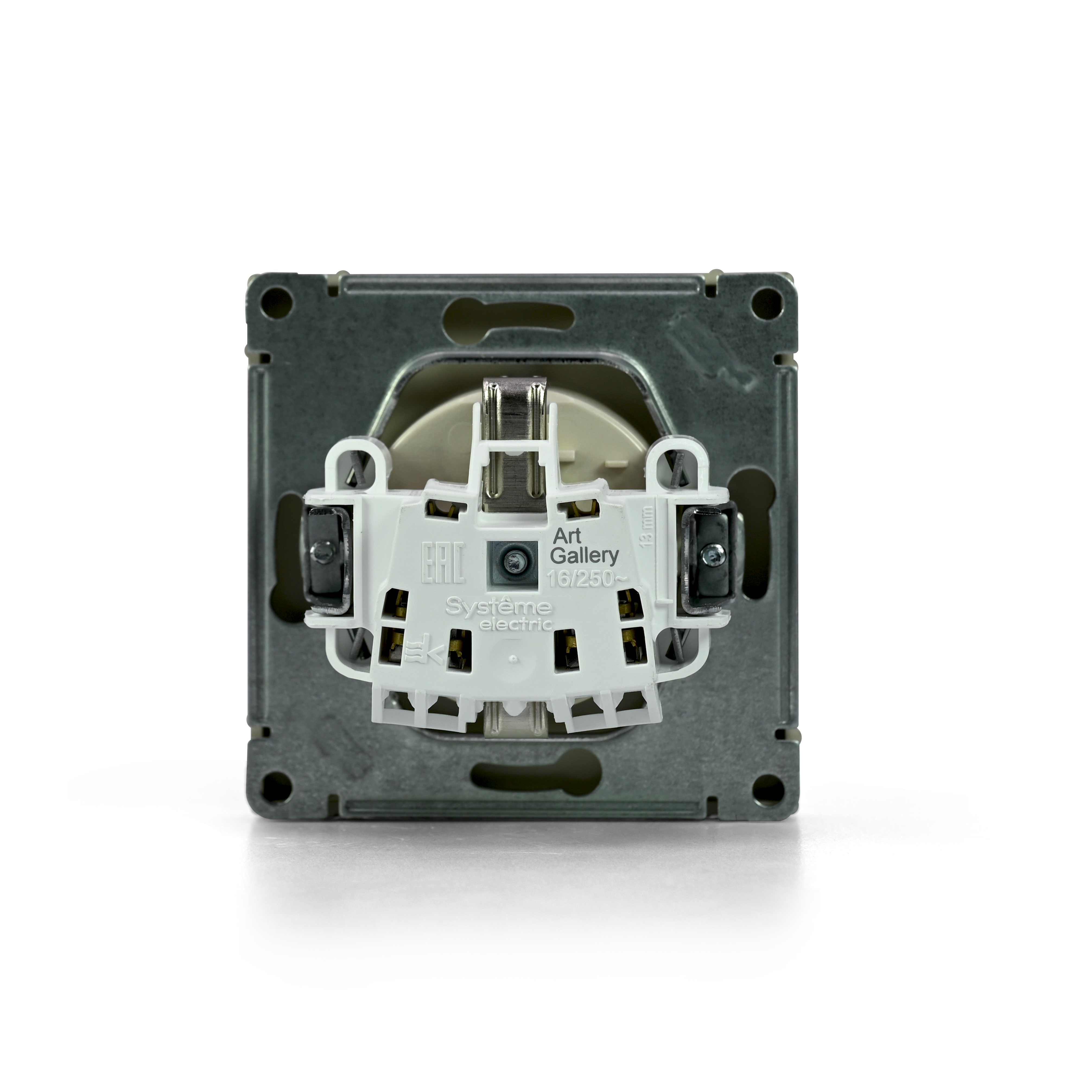 ARTGALLERY РОЗЕТКА с заземлением, 16А, механизм, быстрозажим. клем., АЛЮМИНИЙ