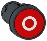 XB7NA4232 - Моноблочная кнопка, пластик, красный, Ø22, пружинный возврат, с маркировкой O, 1 НЗ