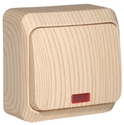 ЭТЮД О/У 1-клавишный ВЫКЛЮЧАТЕЛЬ с подсветкой 10 АХ, СОСНА