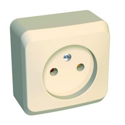 ЭТЮД О/У РОЗЕТКА без заземления без шторок, 16А, 250B, КРЕМОВЫЙ