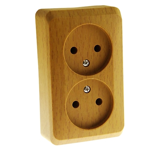 ЭТЮД О/У РОЗЕТКА двойная без заземления без шторок, 16А, 250B, БУК