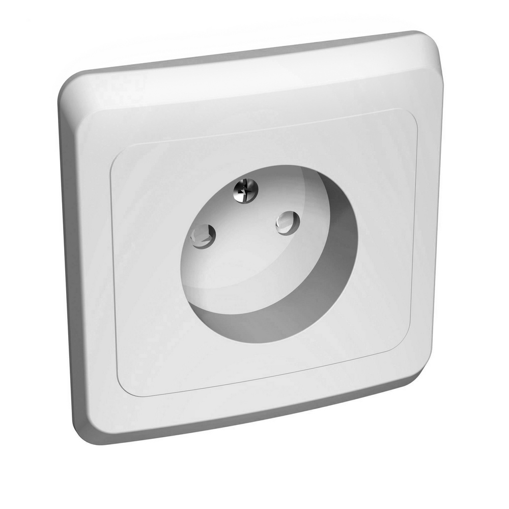 ЭТЮД С/У РОЗЕТКА без заземления со шторками, 16А 250B, БЕЛЫЙ