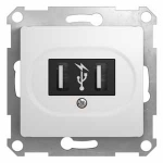 Glossa, USB розетка, 5 В постоянный ток, белый