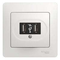 Glossa, USB розетка, 5 В постоянный ток, белый