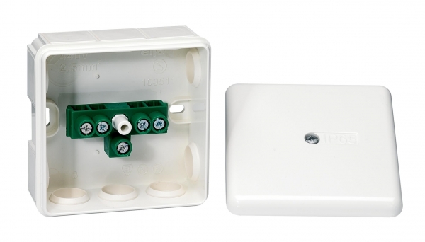 СОЕД. КОРОБКА IP65 87Х87Х40 С КОЛОДКОЙ