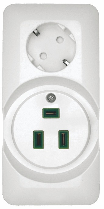 BLANCA О/У РОЗЕТКА комб: ДЛЯ ЭЛЕКТРОПЛИТЫ 32А+силовая, 16А, 250В, БЕЛЫЙ, опт.уп.