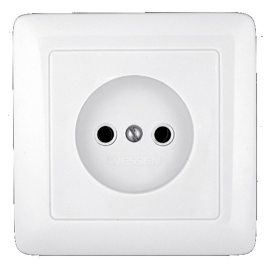 ХИТ С/У РОЗЕТКА без заземления без шторок, 10А, 250В, БЕЛЫЙ