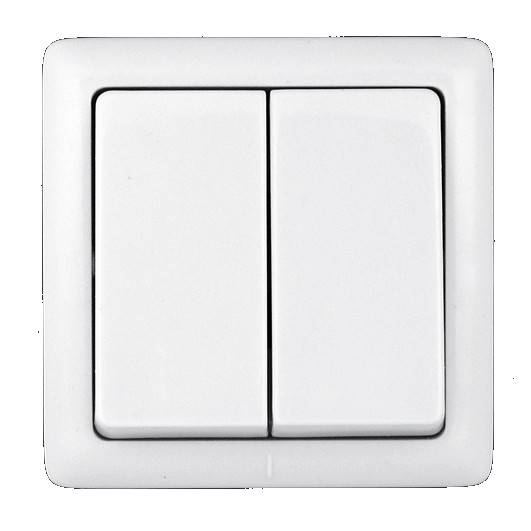 ХИТ О/У 2-клавишный ВЫКЛЮЧАТЕЛЬ 6А, 250В, БЕЛЫЙ