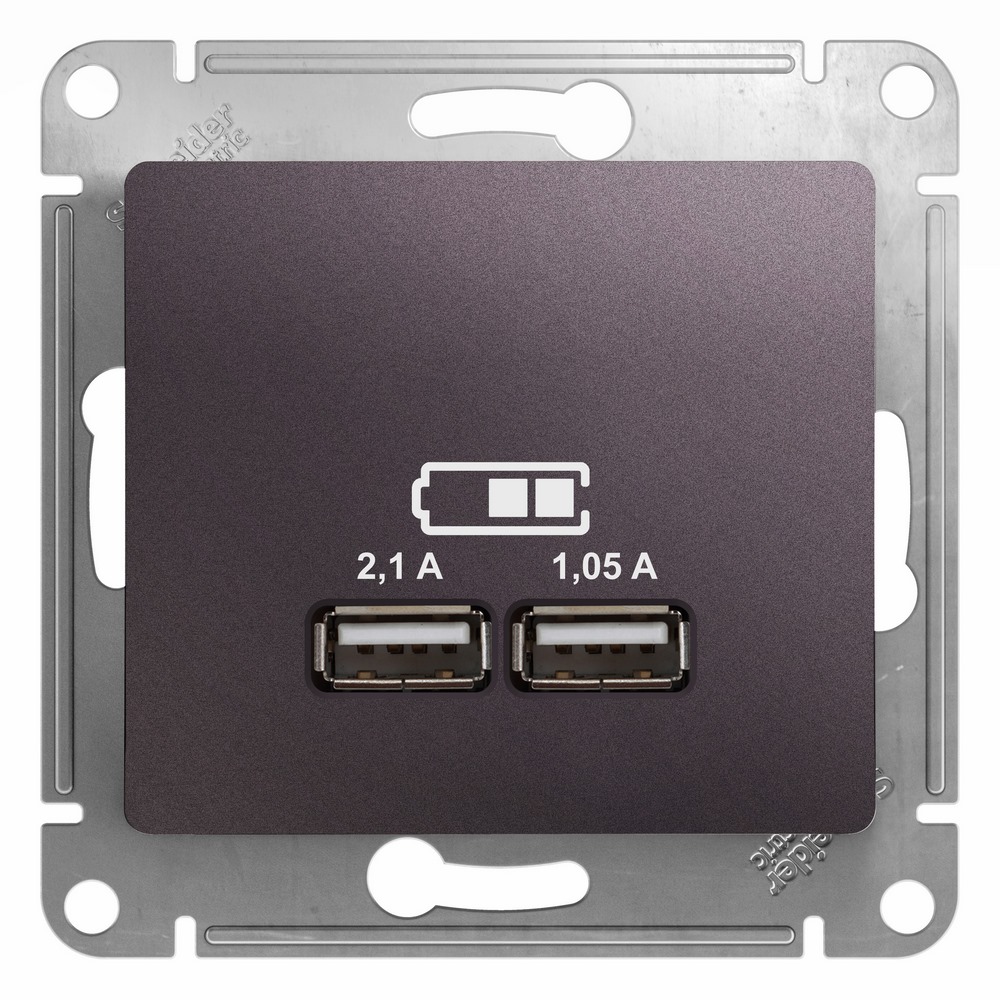 GSL001433 - USB РОЗЕТКА, 5В/2100 мА, мех., СИР.ТУМАН