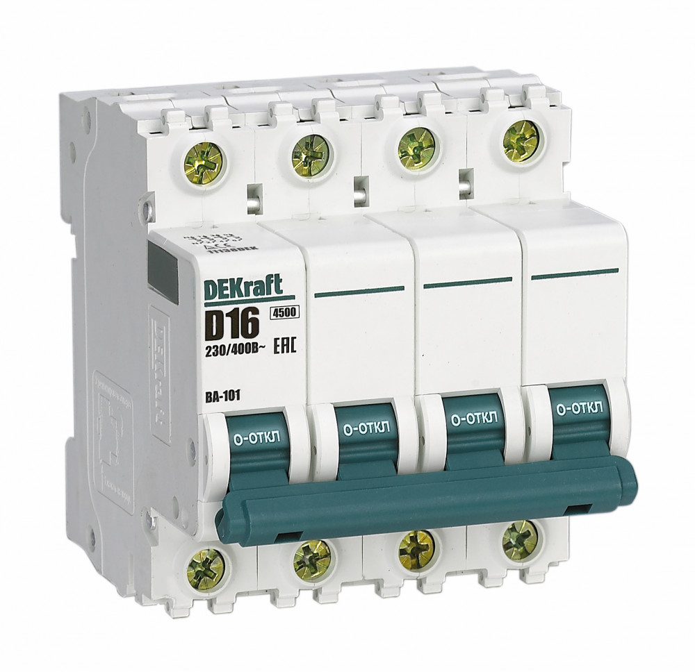 Автоматический выключатель ВА-101 4P 16А D 4.5кА