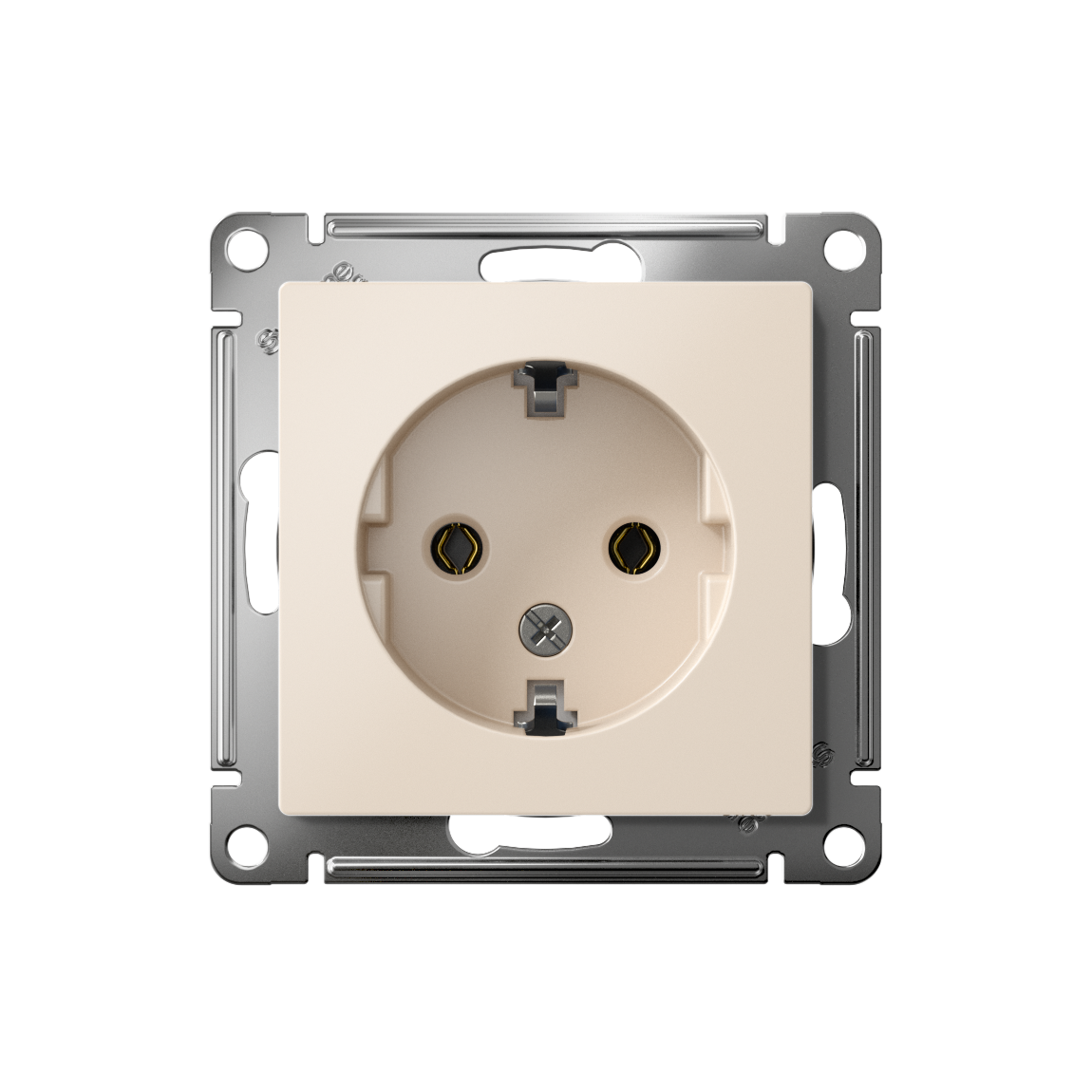 ATLASDESIGN РОЗЕТКА с заземлением без шторок, 16А, механизм, БЕЖЕВЫЙ