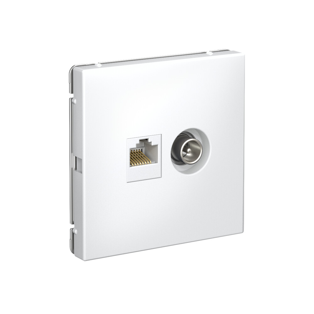 ARTGALLERY РОЗЕТКА двойная ТВ + компьютерная RJ45, кат. 5Е, БЕЛЫЙ