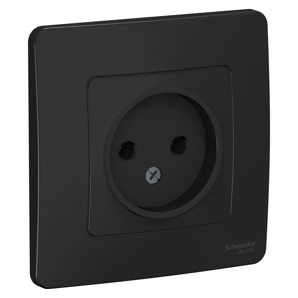 BLANCA С/У РОЗЕТКА без заземления без шторок, 16А, 250В, АНТРАЦИТ