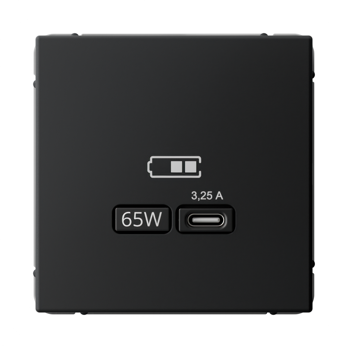 ARTGALLERY USB РОЗЕТКА тип-С 65Вт высокоскор.заряд. QC, PD, механизм, КАРБОН