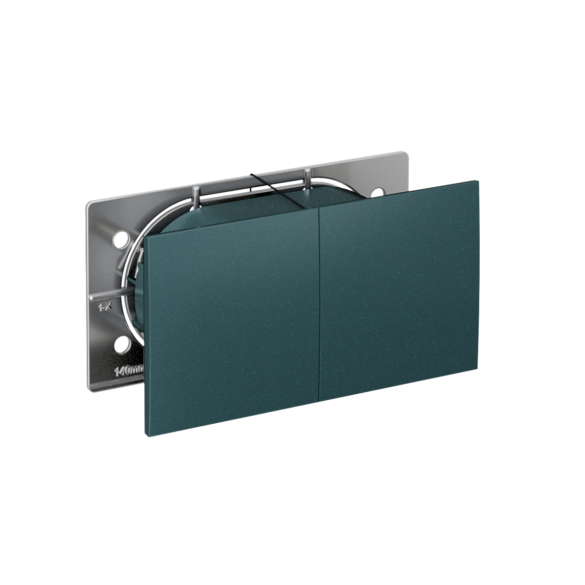 ATLASDESIGN РОЗЕТКА двойная с заземлением со шторками со сдвижными крышками, 16А, в сборе, ИЗУМРУД