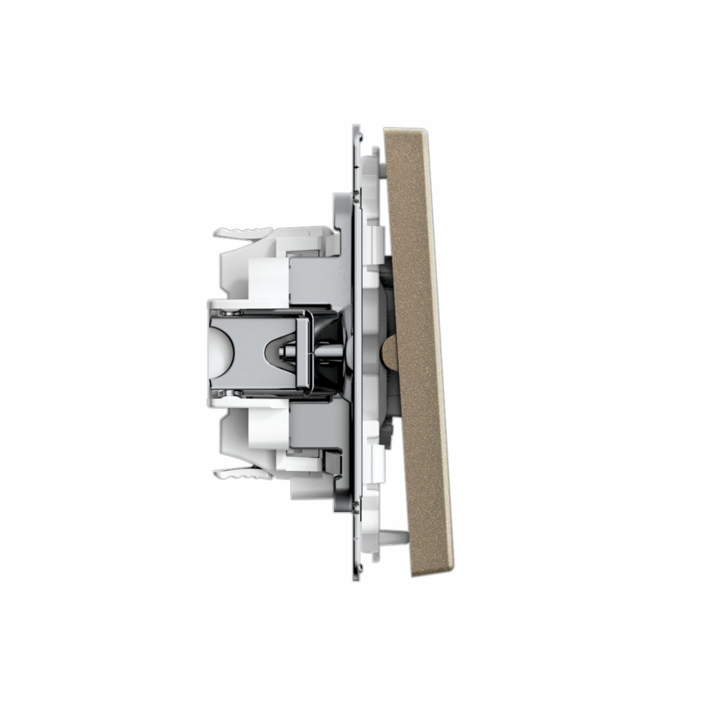 ARTGALLERY 2-клавишный ПЕРЕКЛЮЧАТЕЛЬ, 10АХ, механизм, быстрозажим. клем., ШАМПАНЬ