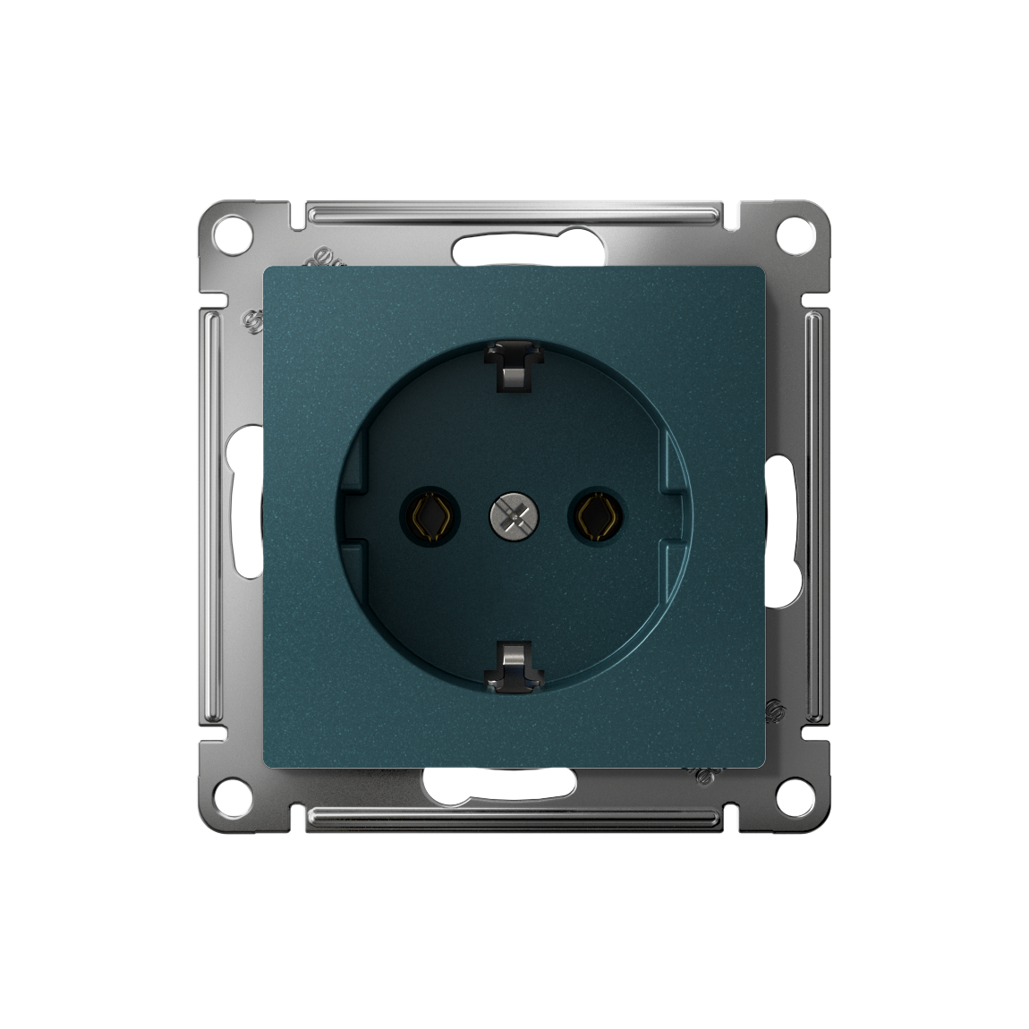 ATLASDESIGN РОЗЕТКА с заземлением без шторок, 16А, мех., быстрозажим. клем., ИЗУМРУД