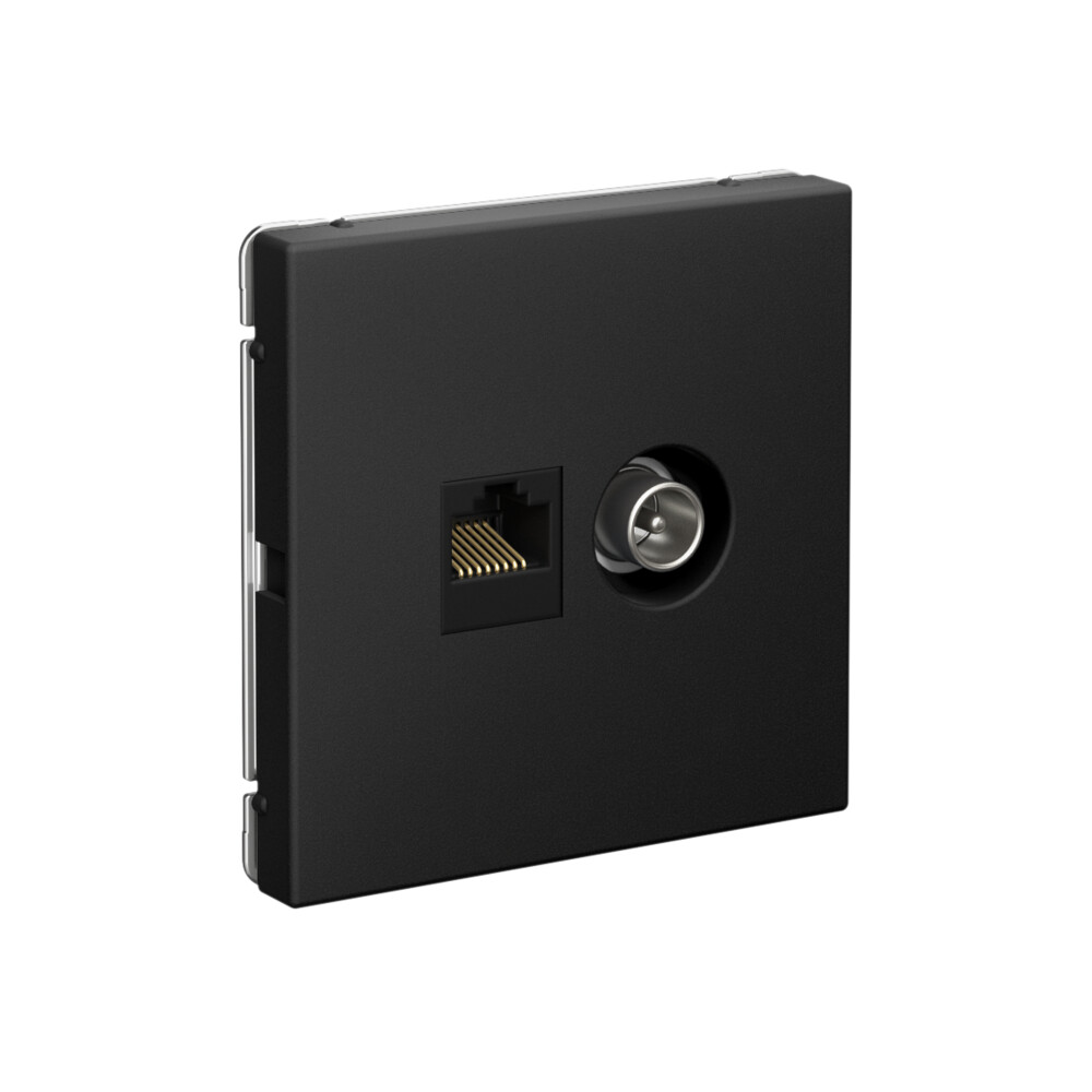 ARTGALLERY РОЗЕТКА двойная ТВ + компьютерная RJ45, кат. 5Е, КАРБОН