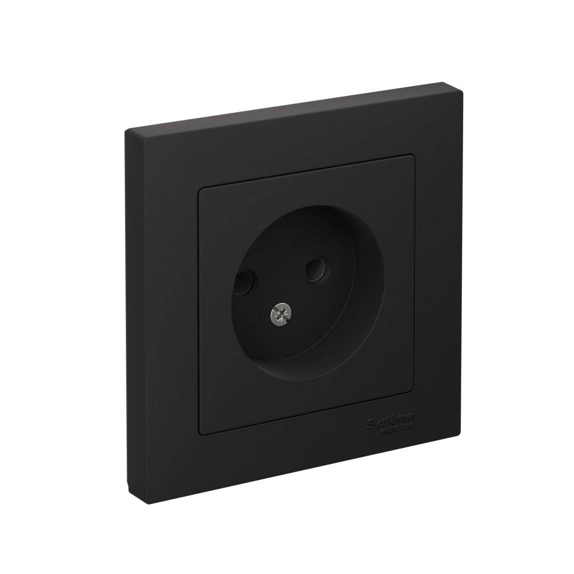 ATLASDESIGN РОЗЕТКА без заземления без шторок, 16А, в сборе, КАРБОН