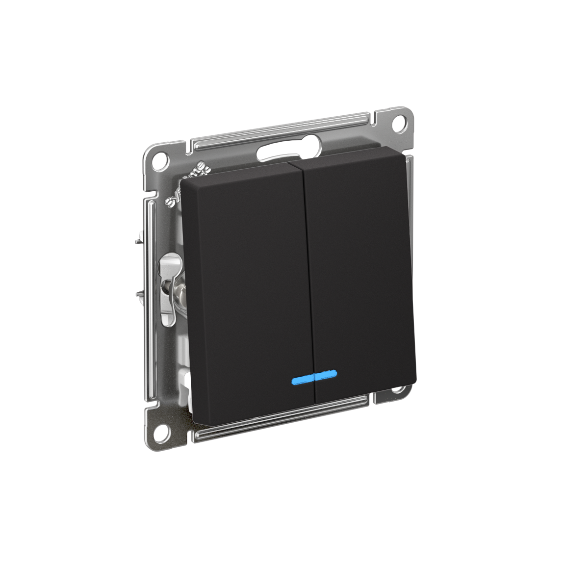 ATLASDESIGN 2-клавишный ВЫКЛЮЧАТЕЛЬ с подсветкой, сх.5а, 10АХ, механизм, КАРБОН