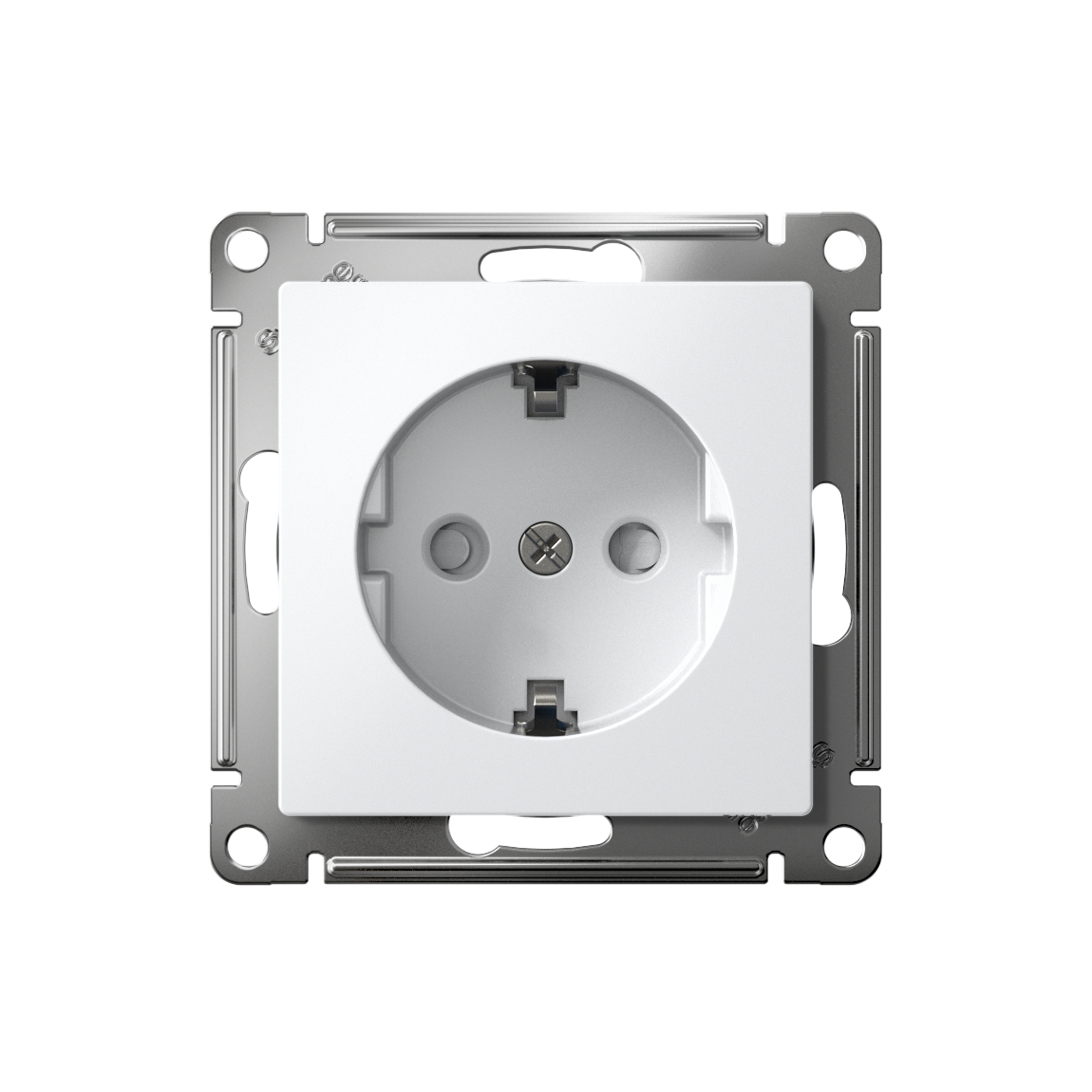 ATLASDESIGN РОЗЕТКА с заземлением со шторками, 16А, механизм, быстрозажим. клем., БЕЛЫЙ