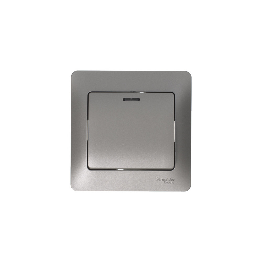 GLOSSA 1-клавишный ВЫКЛЮЧАТЕЛЬ с подсветкой, сх.1а, 10AX, механизм, ПЛАТИНА