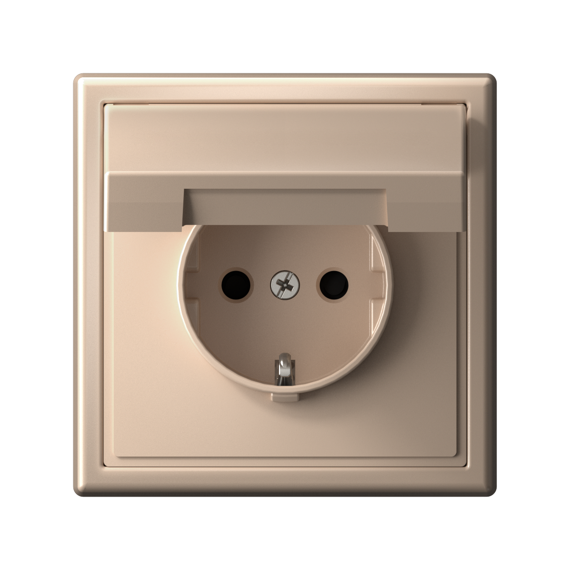 ARTGALLERY РОЗЕТКА с заземл. со шторк. с крышк., 16А, IP20,  механизм, быстрозажим. клем., ПЕСОЧНЫЙ