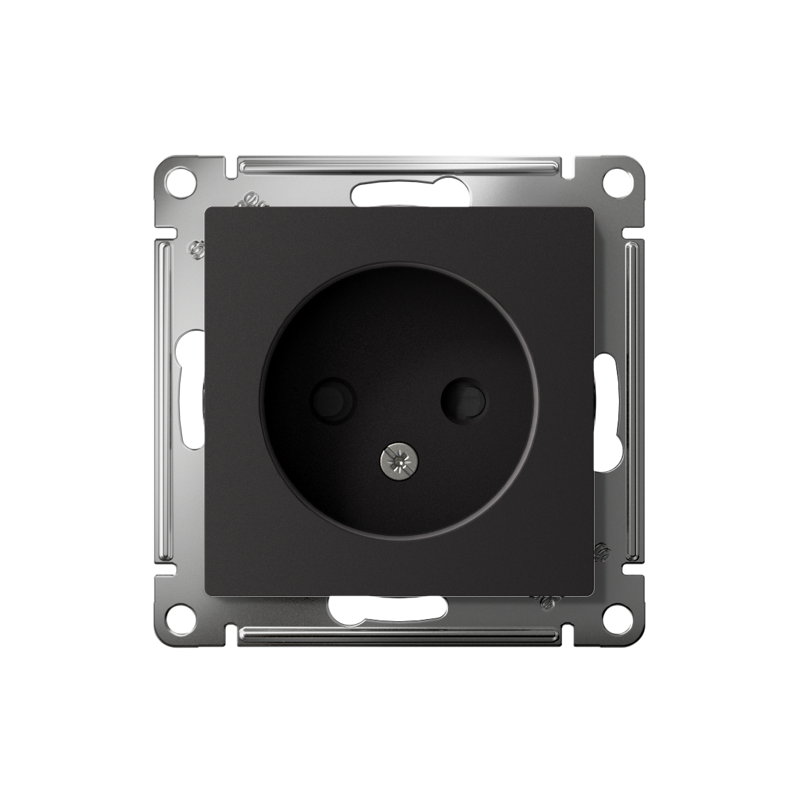 ATLASDESIGN РОЗЕТКА без заземления со шторками, 16А, механизм, КАРБОН