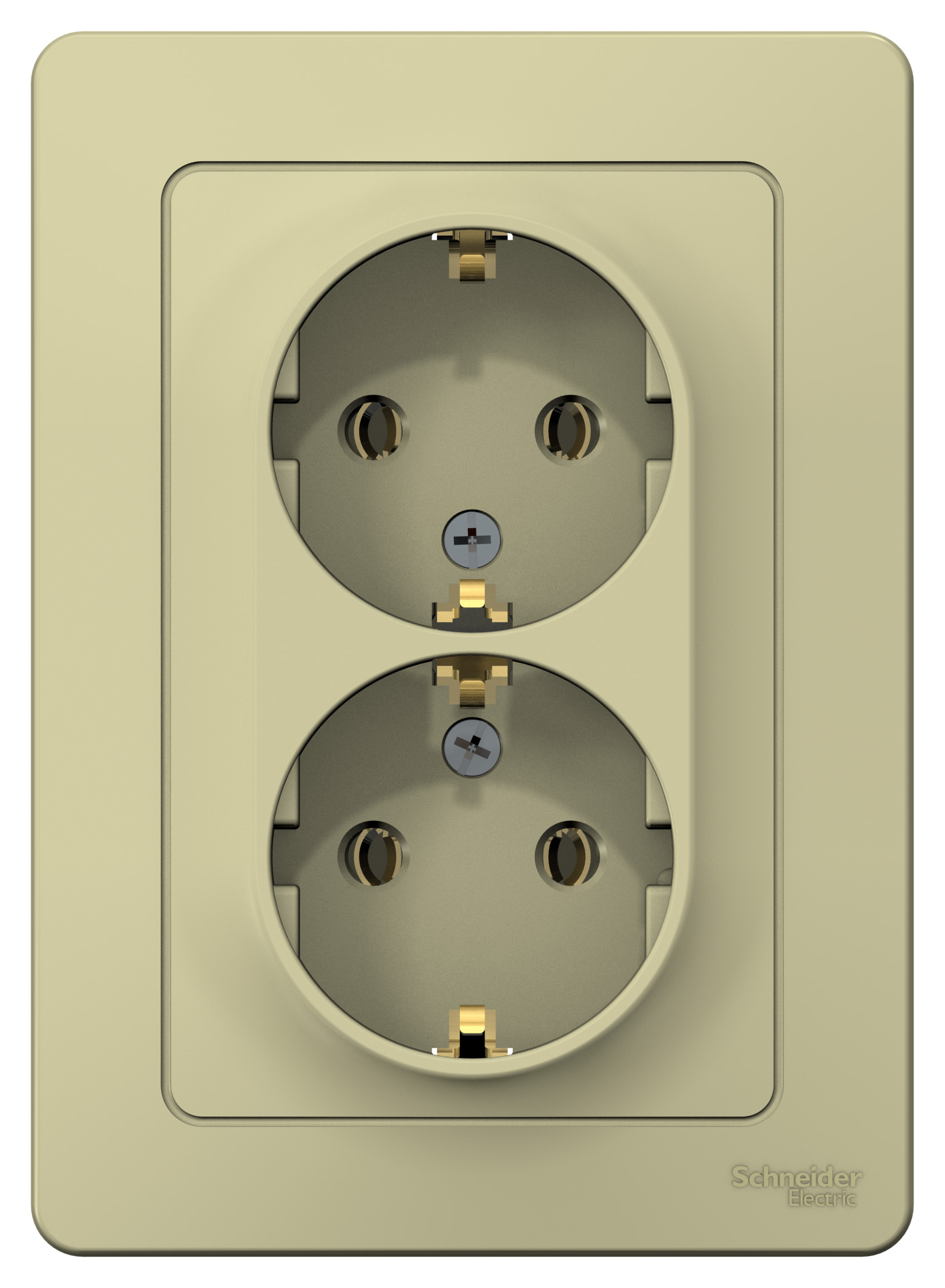 BLANCA С/У РОЗЕТКА двойная с заземлением без шторок, 16А, 250В, БЕЖЕВЫЙ