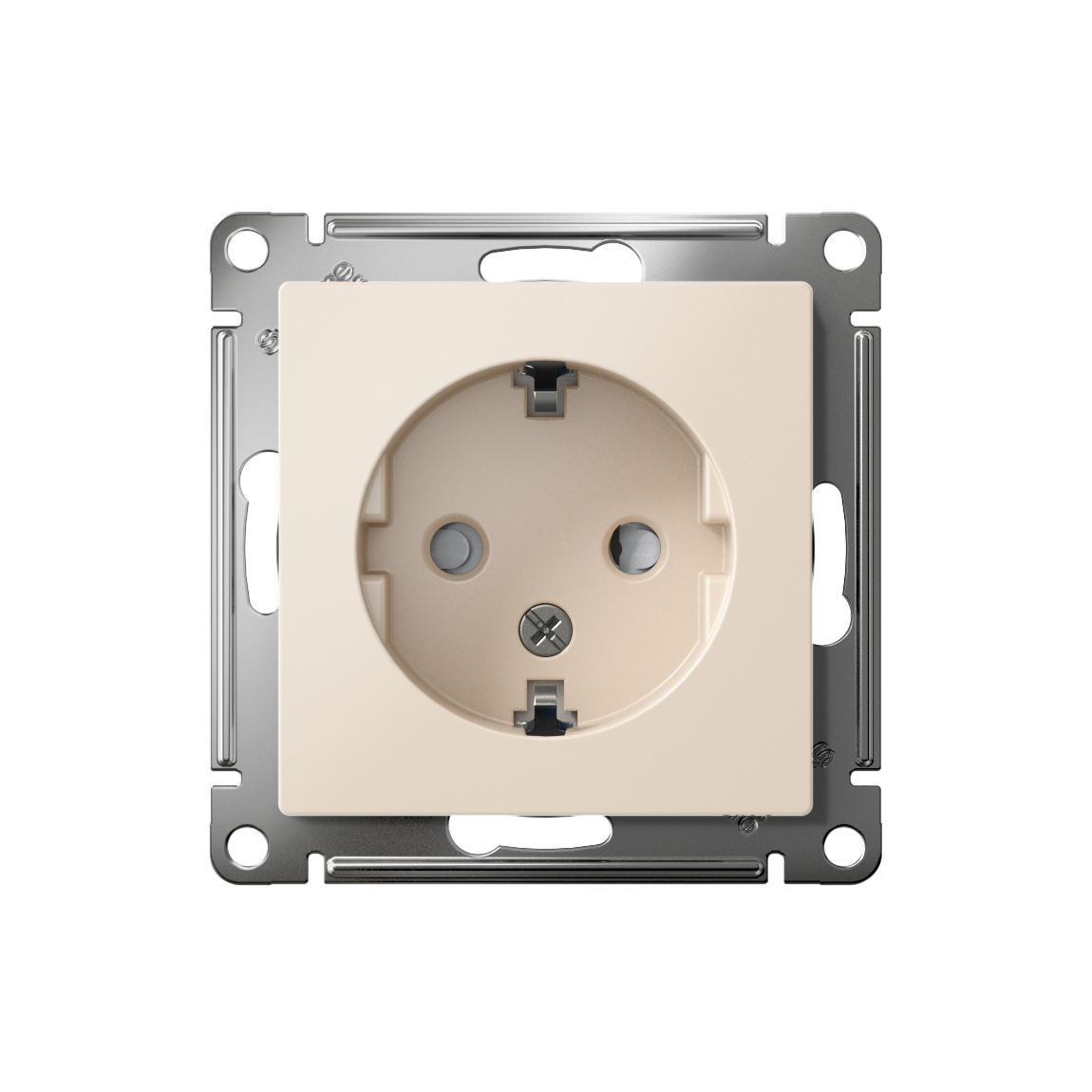 ATLASDESIGN РОЗЕТКА с заземлением со шторками, 16А, механизм, БЕЖЕВЫЙ