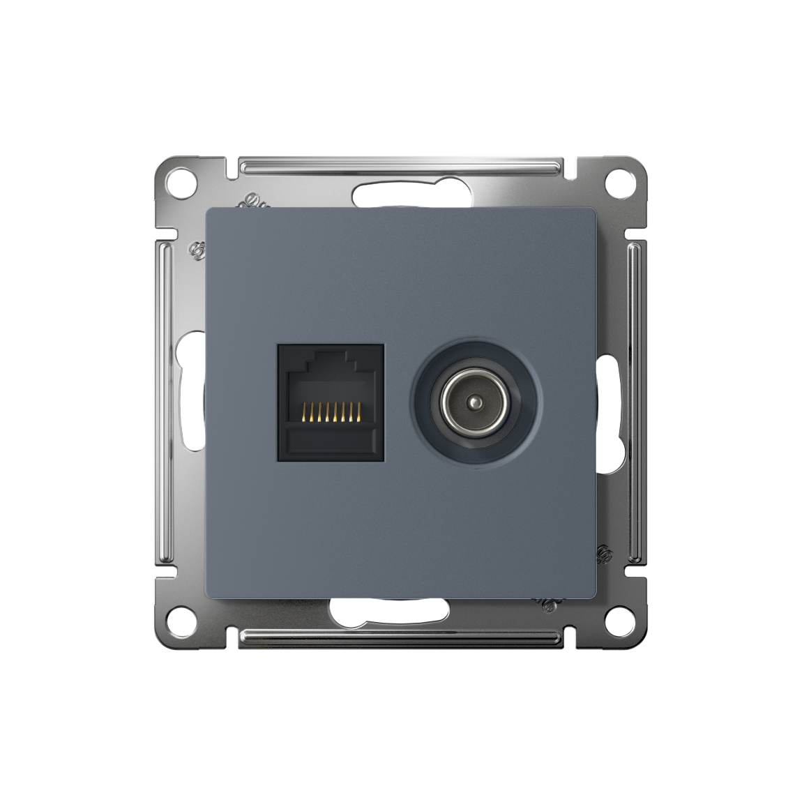 ATLASDESIGN РОЗЕТКА двойная ТВ + компьютерная RJ45 кат. 5e, механизм, ГРИФЕЛЬ