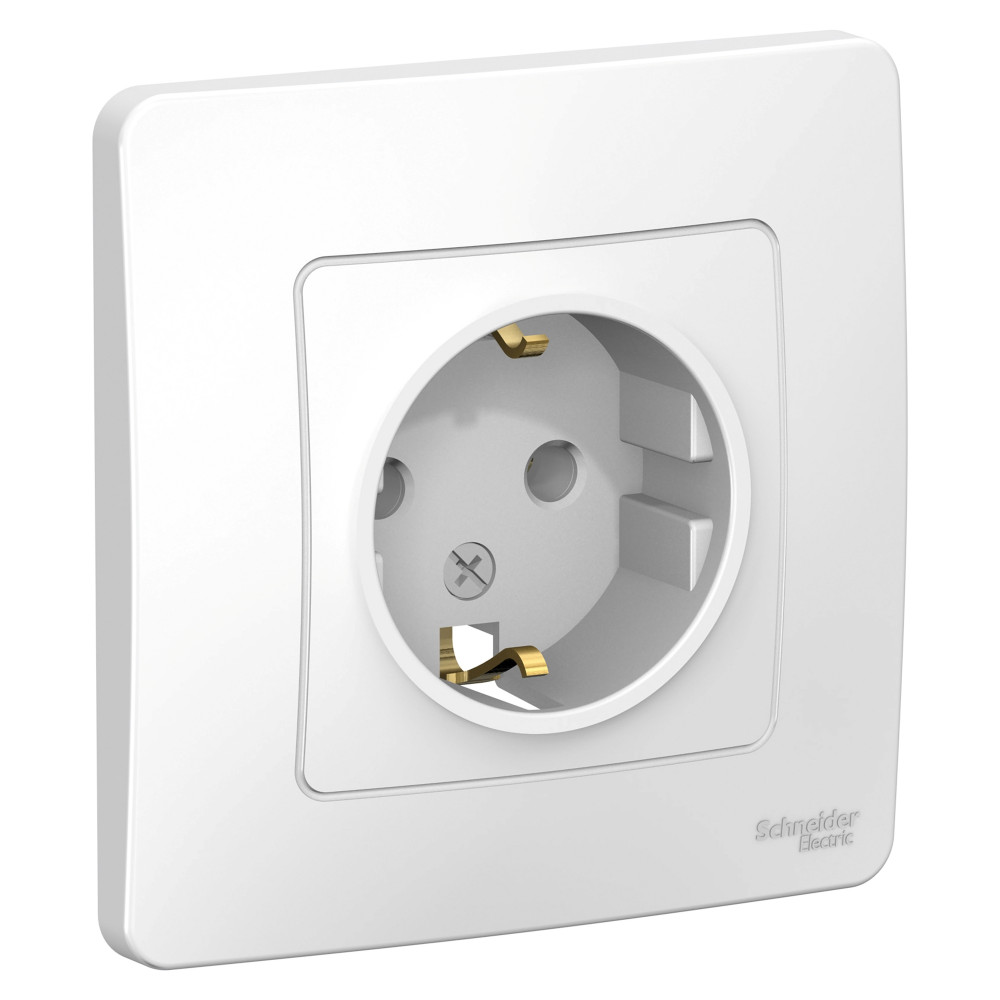 BLANCA С/У РОЗЕТКА с заземлением без шторок, 16А, 250В, БЕЛЫЙ