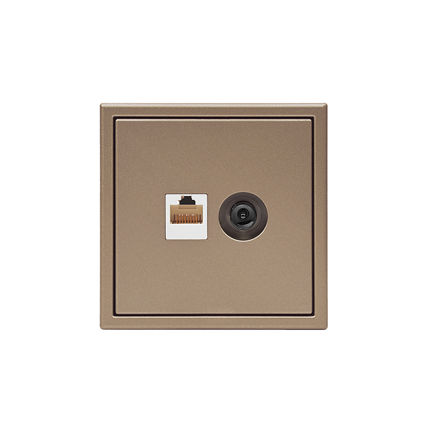 ARTGALLERY РОЗЕТКА двойная ТВ + компьютерная RJ45, кат. 5Е, ШАМПАНЬ