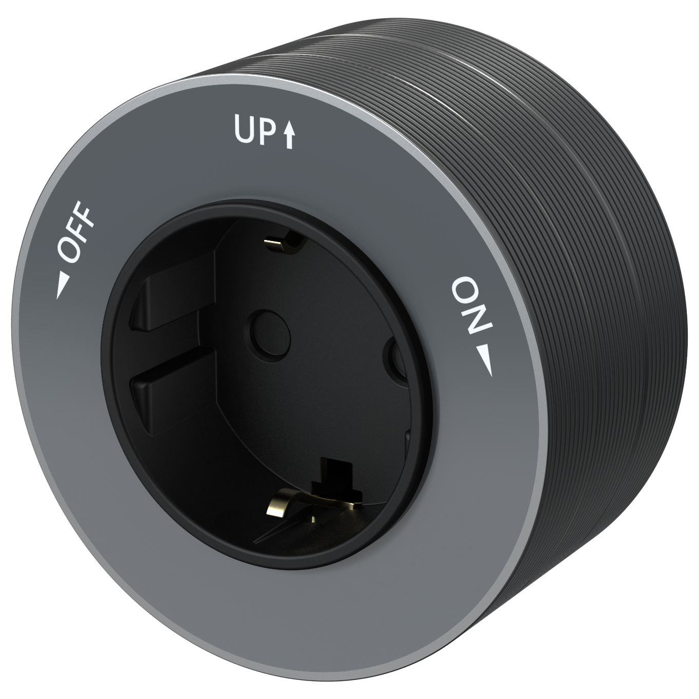 MULTITRACK Розетка 2К+З круглая 16 А/250 В ГРАФИТ