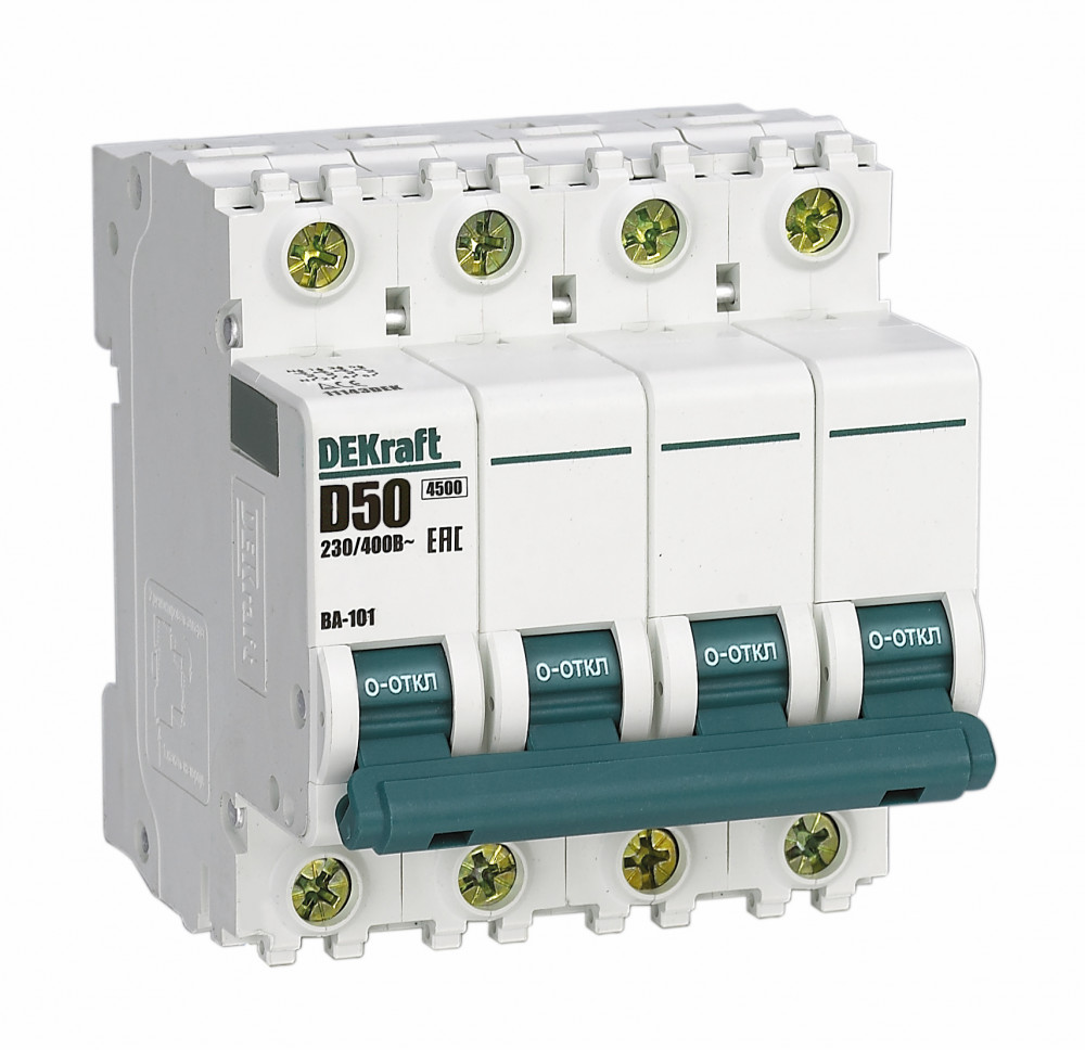 Автоматический выключатель ВА-101 4P 50А D 4.5кА