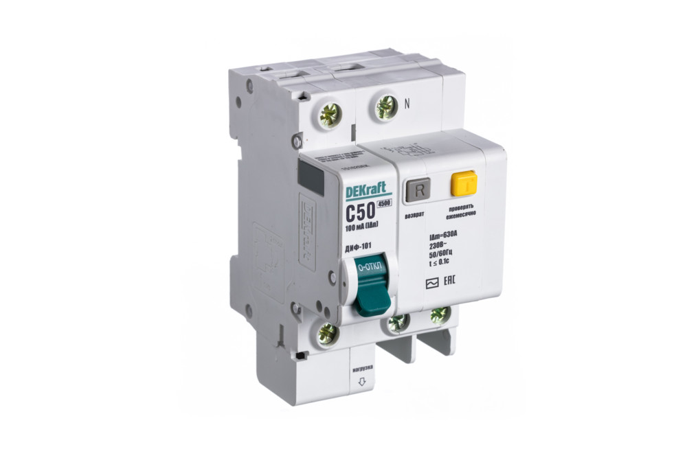 АВДТ 1P+N 50А 30мА тип AC х-ка C ДИФ-101 4,5кА