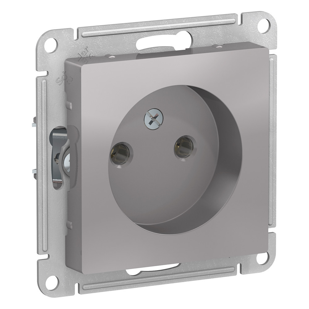 ATLASDESIGN РОЗЕТКА без заземления без шторок, 16А, механизм, АЛЮМИНИЙ