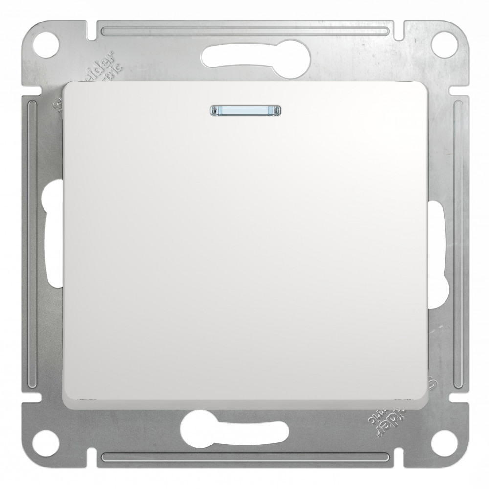 GLOSSA 1-клавишный ВЫКЛЮЧАТЕЛЬ с подсветкой, сх.1а, 10АХ, механизм, БЕЛЫЙ