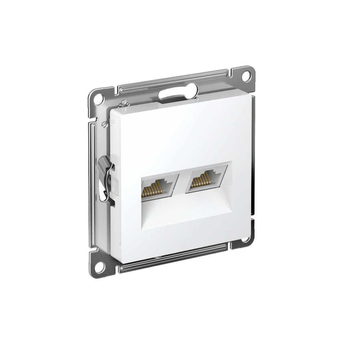 ATLASDESIGN РОЗЕТКА двойная компьютерная RJ45+RJ45 кат. 5e, механизм, БЕЛЫЙ
