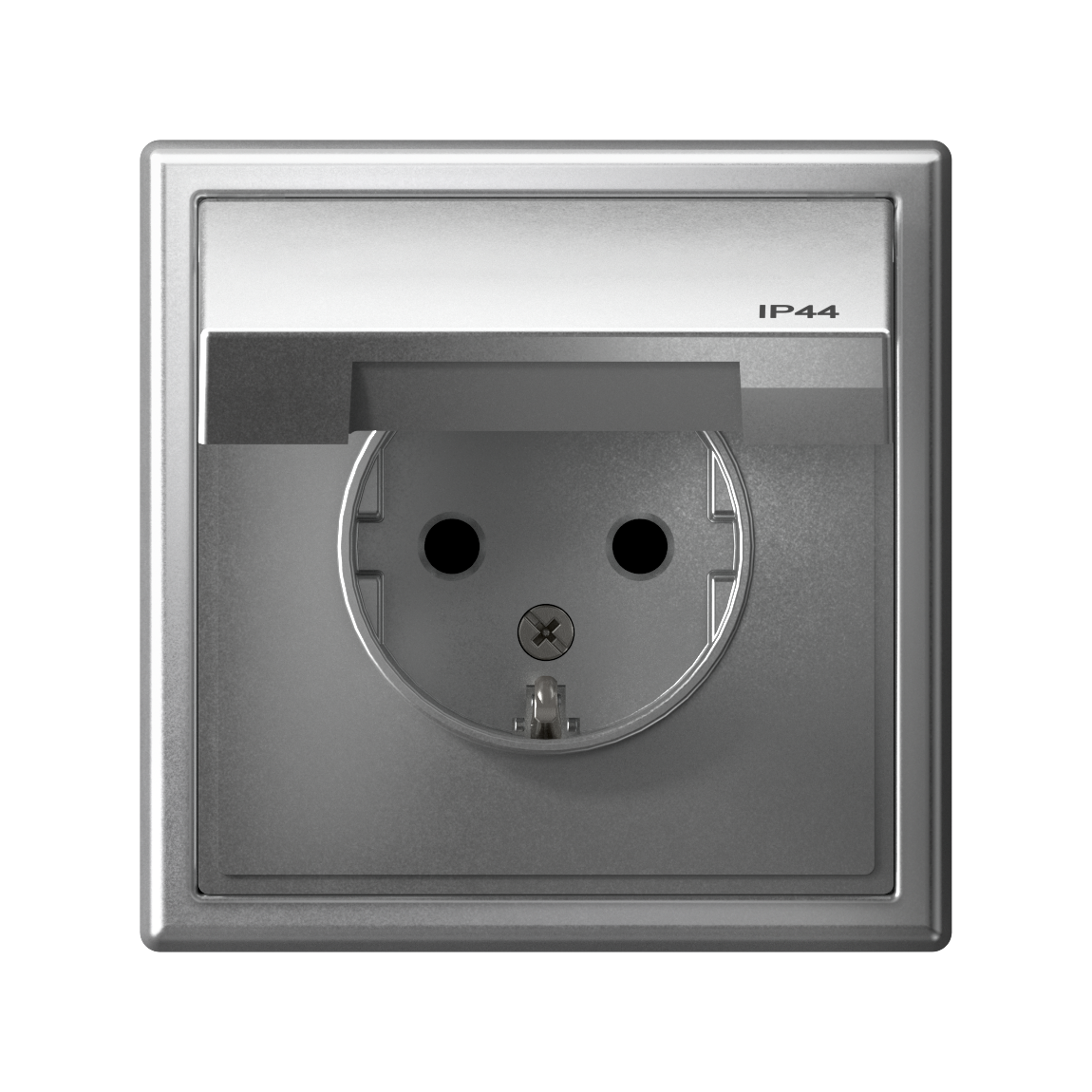 ARTGALLERY РОЗЕТКА с заземл. со шт. с крышк, 16А, IP44, механизм, АЛЮМИНИЙ