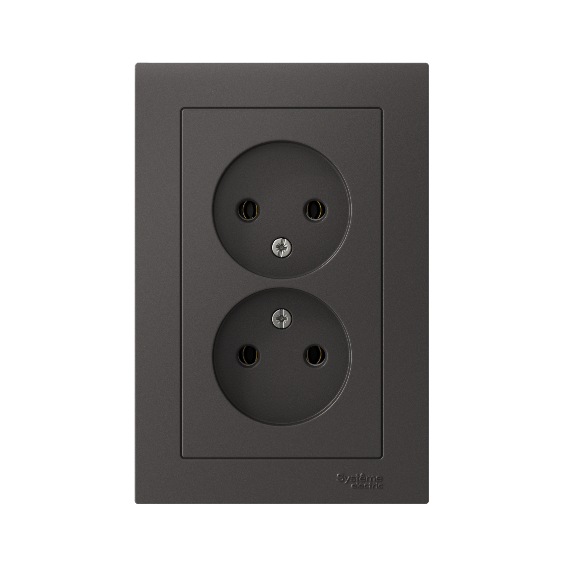 ATLASDESIGN РОЗЕТКА без заземления без шторок, 16А, механизм, БАЗАЛЬТ